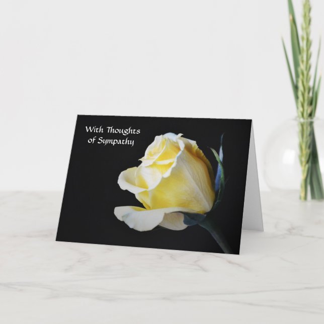 Flowers of Faith Ivory Rose Sympathy Card (Front)