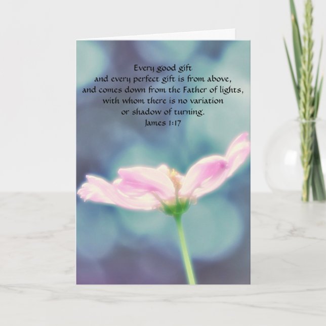 Flowers of Faith James 1:17 Friendship Card (Front)