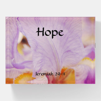 Flowers of Faith Jeremiah Iris Paperweight