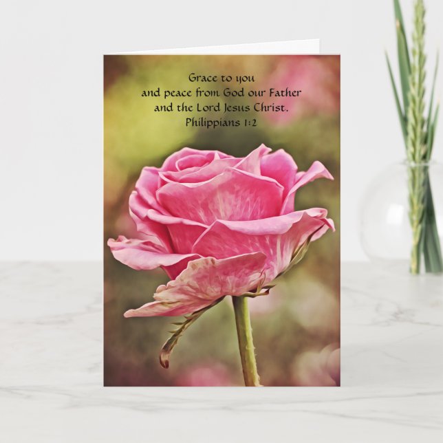 Flowers of Faith Philippians Art Note Card (Front)