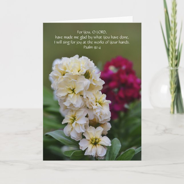 Flowers of Faith Pretty Flowers Scripture Card (Front)