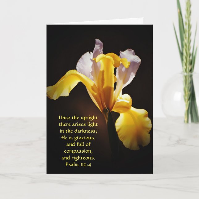 Flowers of Faith Psalm 112:4 Note Card (Front)