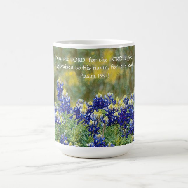 Flowers of Faith Psalm 135:3 Bluebonnet Cup (Center)