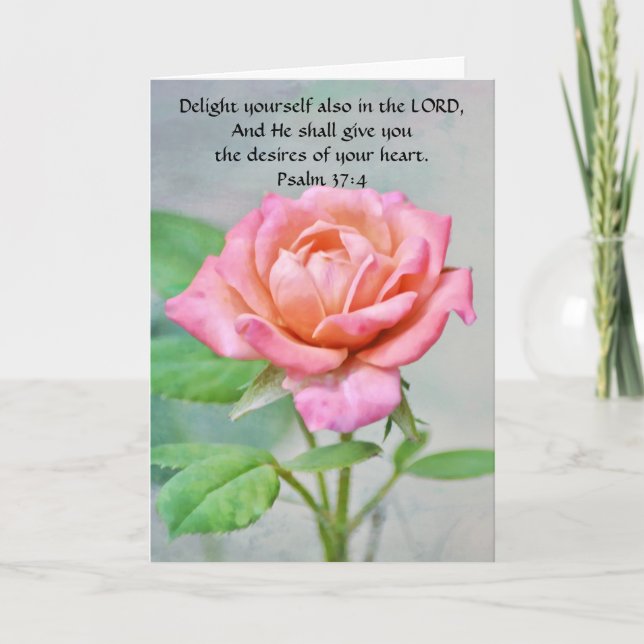 Flowers of Faith Rose Birthday Card (Front)