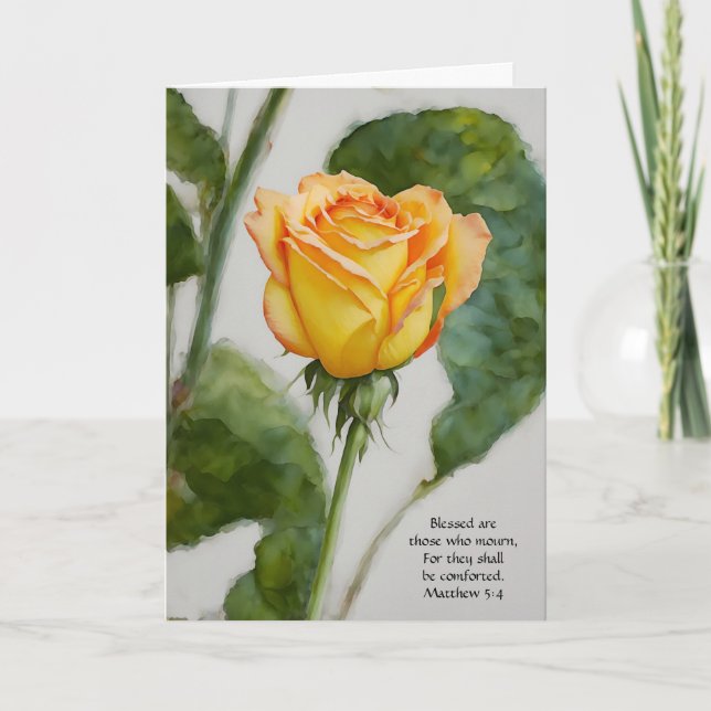 Flowers of Faith Rose Sympathy Card (Front)