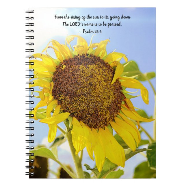 Flowers of Faith Sun Sunflower Scripture Notebook (Front)