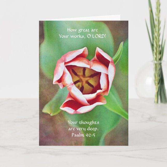 Flowers of Faith Tulip Psalm Note Card (Front)