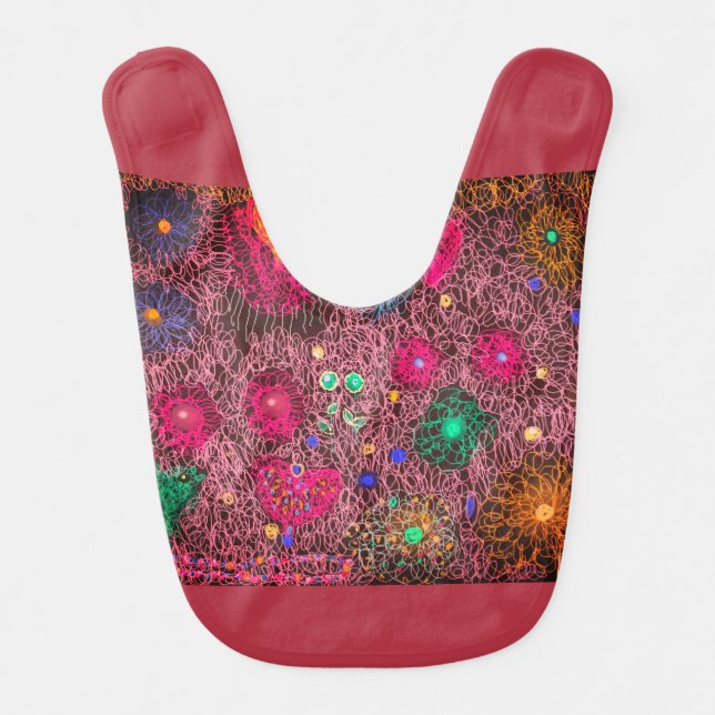 Flowers of hope baby bib (Front)