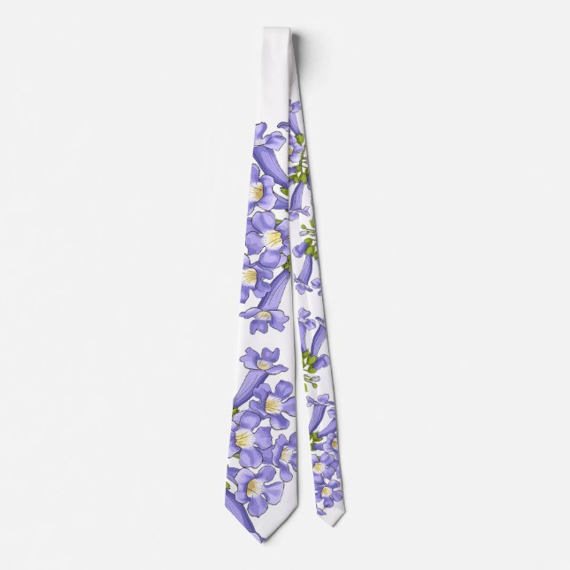 Flowers of Jacaranda Brazil Neck Tie (Front)