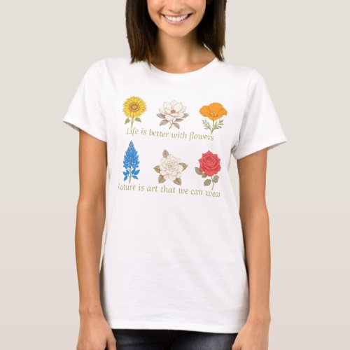 Flowers of Jadin _ Collage of flowers T_Shirt