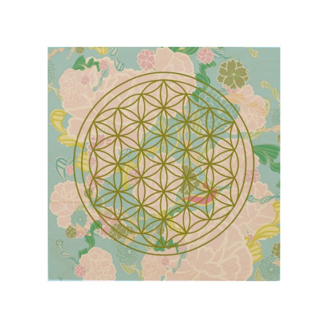 Flowers of life wood wall art (Front)