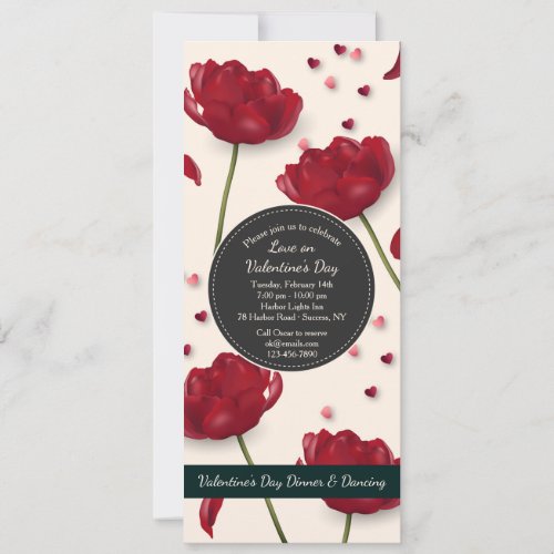 Flowers of Love Invitation Cream Background