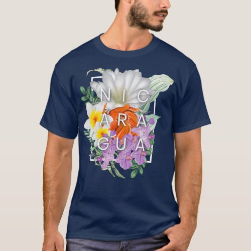 Flowers of Nicaragua Word Art  Nicaraguan Pride T_Shirt