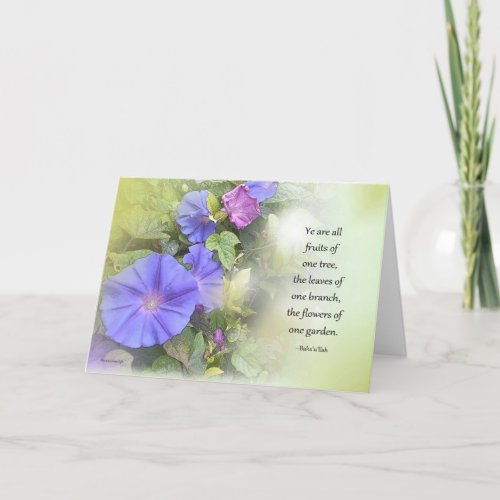 Flowers of One Garden Bahai Quotation and Morning Card
