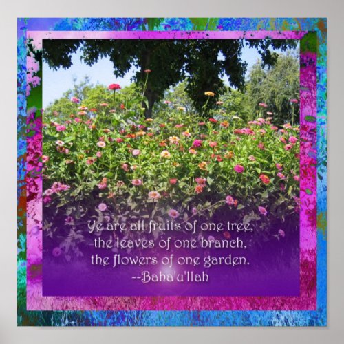 Flowers of One Garden _ Bahaullah Poster