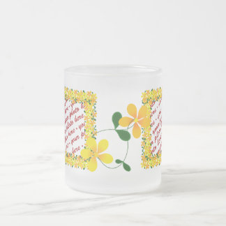 Flowers of Orange & Yellow Frame Frosted Glass Coffee Mug