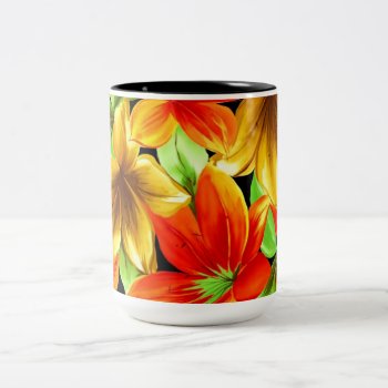 Flowers Of Paradise Two-tone Coffee Mug by ArtsofLove at Zazzle