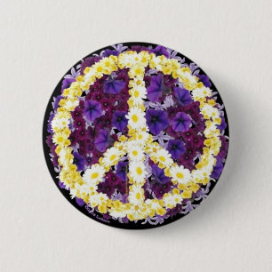 flowers of peace button