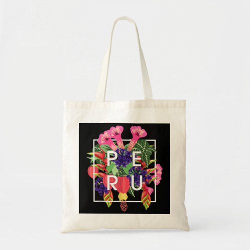 Flowers of Peru Word Art _ Peruvian Pride  Tote Bag