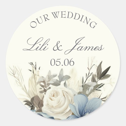Flowers of romance Wedding Classic Round Sticker