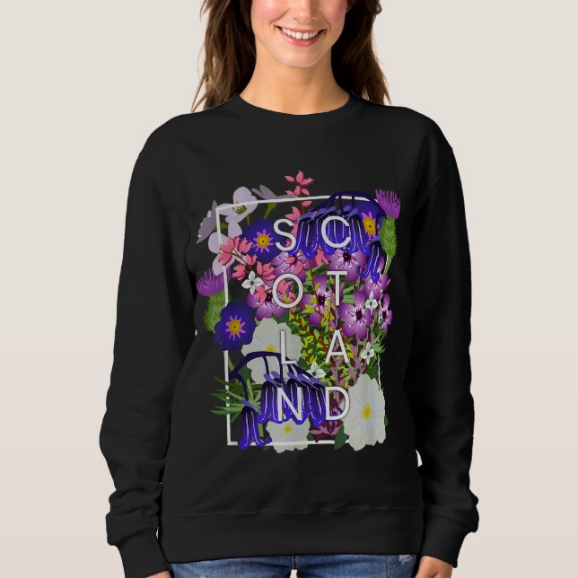 Flowers of Scotland Word Art - Scottish Pride Sweatshirt (Front)