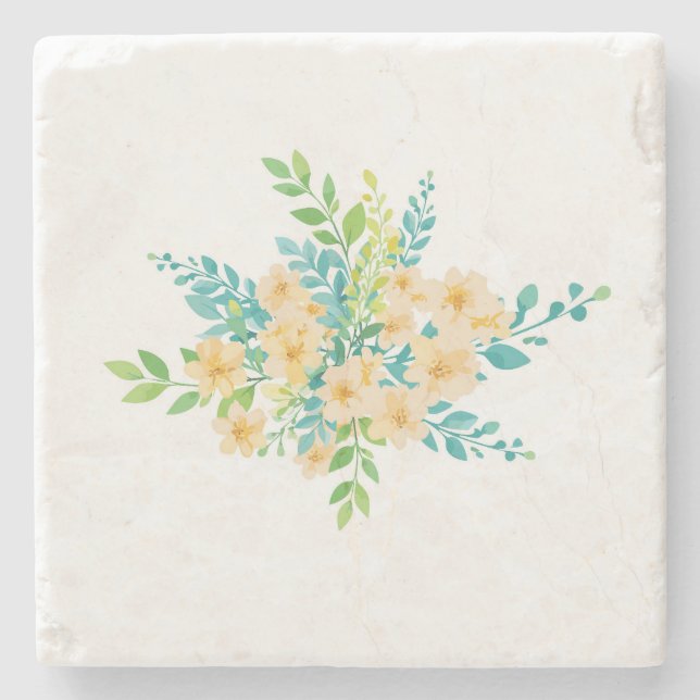"Flowers of the Field" Stone Coaster (Front)