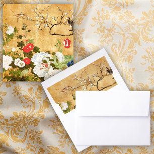 Flowers of the four seasons, Saito Ippo, Asian Art Envelope Liner