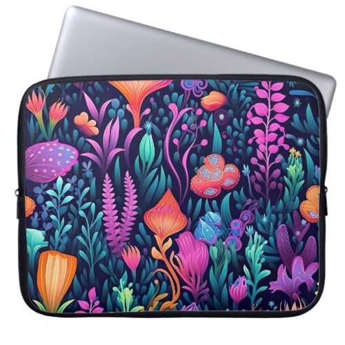 Flowers of the Sea _ Aqua Flora Laptop Sleeve