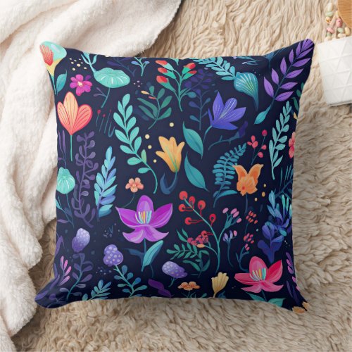 Flowers of the Sea _ Seabreeze Fusion Throw Pillow