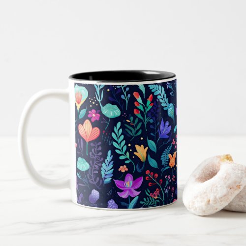 Flowers of the Sea _ Seabreeze Fusion Two_Tone Coffee Mug