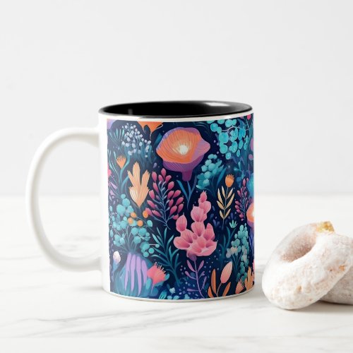 Flowers of the Sea _ Underwater Bliss Two_Tone Coffee Mug