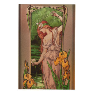 Flowers Of Water by Élisabeth Sonrel Wood Wall Art