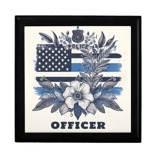 flowers officer police gift box