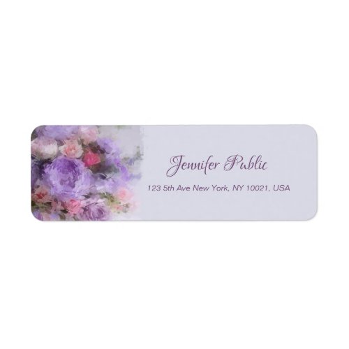 Flowers Oil Painting Hand Script Modern Template Label