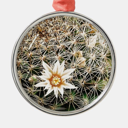 Flowers on a Cactus Metal Ornament
