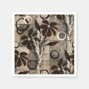 Flowers on a checkered background in a rustic styl napkins