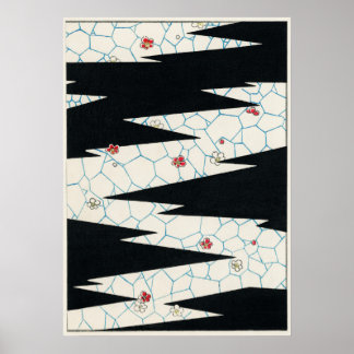 Flowers on a footpath illustration poster