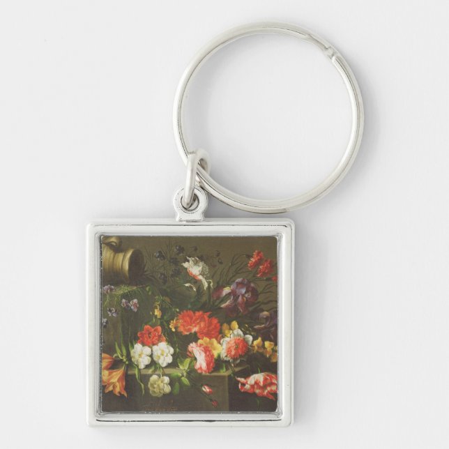 Flowers on a Ledge, 1665 Keychain (Front)
