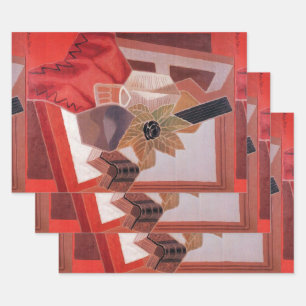 Flowers on a Table by Juan Gris, Vintage Cubism Wrapping Paper Sheets