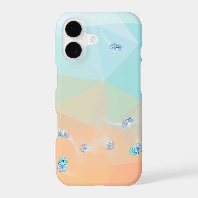 flowers on abstract triangles iphone case (Back)
