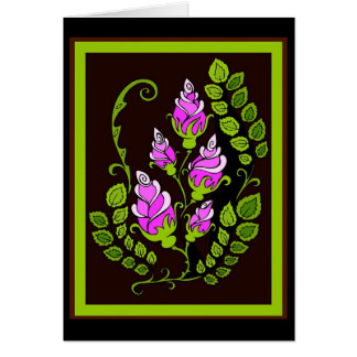 Flowers on Black Cards