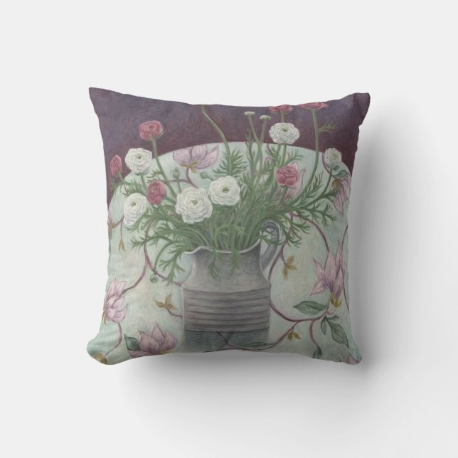 Flowers on Flowers 2003 Throw Pillow (Front)