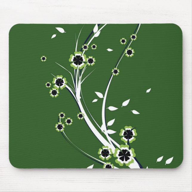 Flowers on Green - Mousepad (Front)