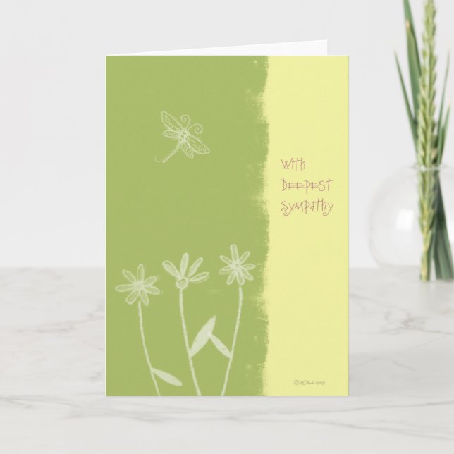 Flowers on Green-Sympathy Card (Front)