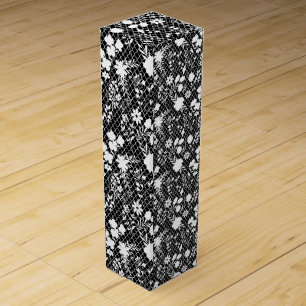 Flowers on net 01.bx4 Black BG Wine Box