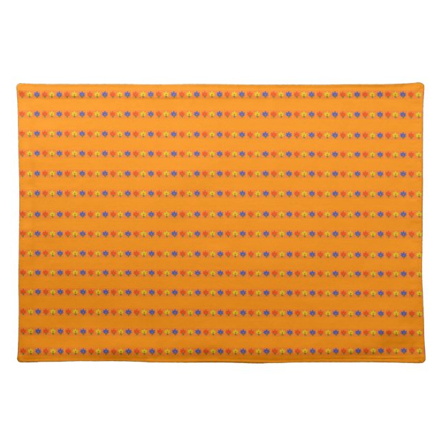 Flowers on Orange Cloth Placemat (Front)