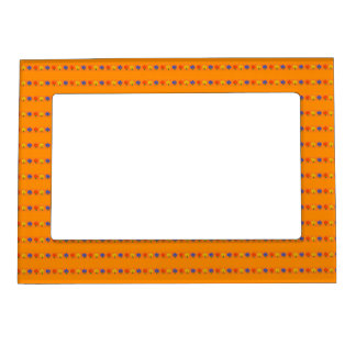 Flowers on Orange Magnetic Frame