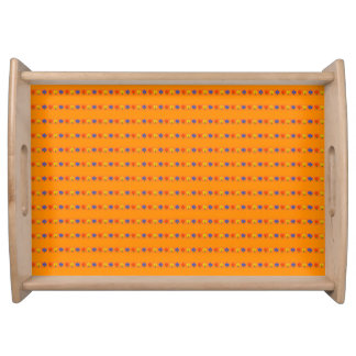 Flowers on Orange Serving Tray