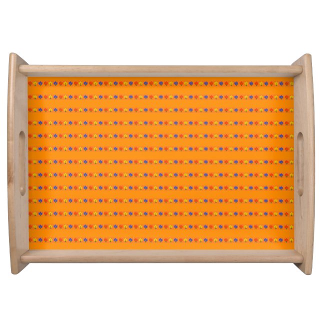Flowers on Orange Serving Tray (Front)