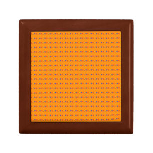 Flowers on Orange Wooden Jewelry Keepsake Box